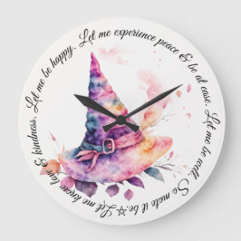 Reloj Redondo Grande Crea tus propias hojas de Gorra de bruja arco iris