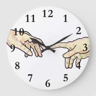 Reloj Redondo Grande Creación de las manos de Adán