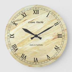 Reloj Redondo Grande Cream Marble Faux Finish Round Wallclock