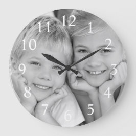 Reloj Redondo Grande Crear una foto Personalizado moderna elegante