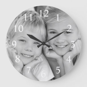 Reloj Redondo Grande Crear una foto Personalizado moderna elegante
