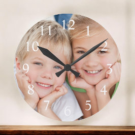 Reloj Redondo Grande Crear una foto Personalizado moderna elegante