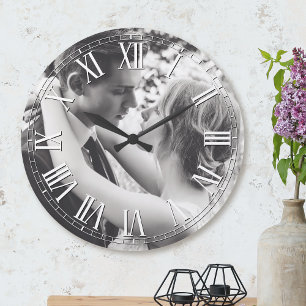 Reloj Redondo Grande Crear una foto Personalizado personalizada