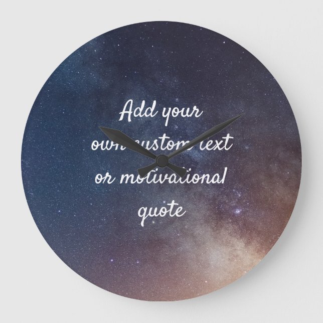 Reloj Redondo Grande Create Your Own Custom Quote - Night Sky (Anverso)