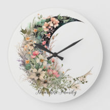 Create Your Own Pink Meadow Floral Crescent Moon
