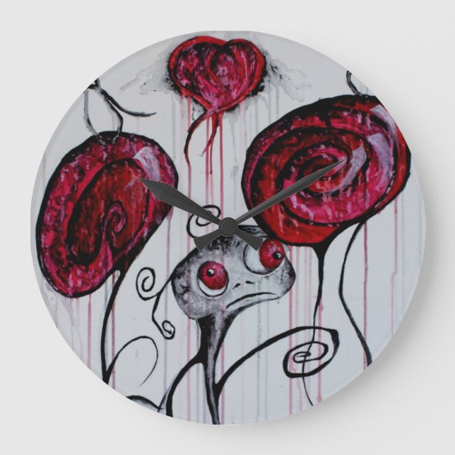 Reloj Redondo Grande Creatura dulce y espeluznante Gótico caprichoso ar (Anverso)