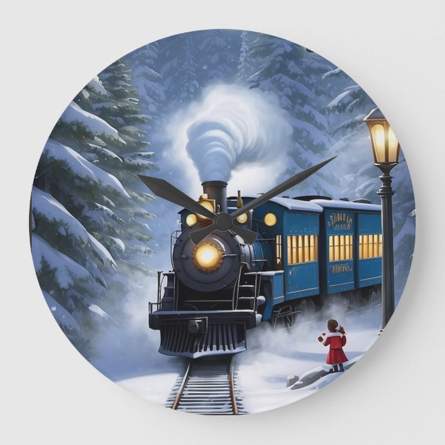 Reloj Redondo Grande Cree - Tren Polar Express (Anverso)