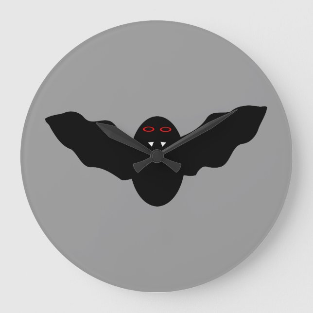 Reloj Redondo Grande Creepy Halloween Vampire Bat Wall Clock (Anverso)