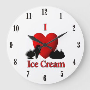 Reloj Redondo Grande Crema de hielo del corazón