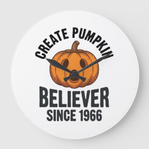 Reloj Redondo Grande Creyente de la Calabaza Desde 1966 Vintage Diseño