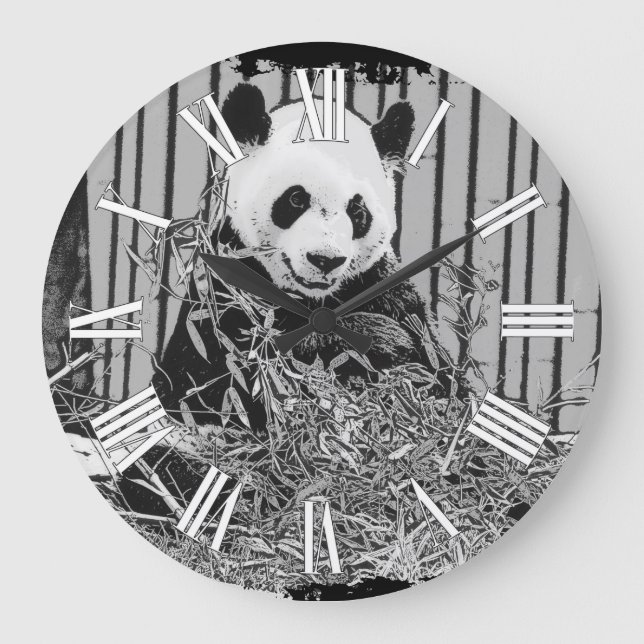 Reloj Redondo Grande Cría de oso panda (Anverso)