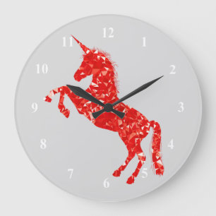 Reloj Redondo Grande Criatura mitológica fantástica de unicornio