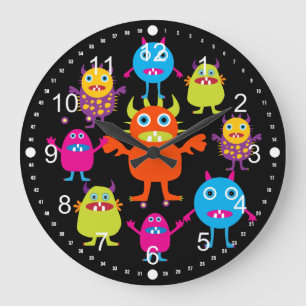 Reloj Redondo Grande Criaturas divertidas lindas del fiesta del