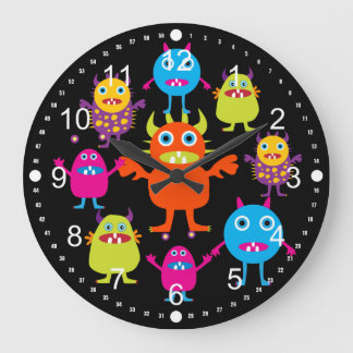 Reloj Redondo Grande Criaturas divertidas lindas del fiesta del