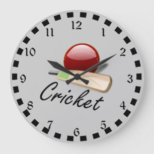 Reloj Redondo Grande Cricket bat and ball, popular design