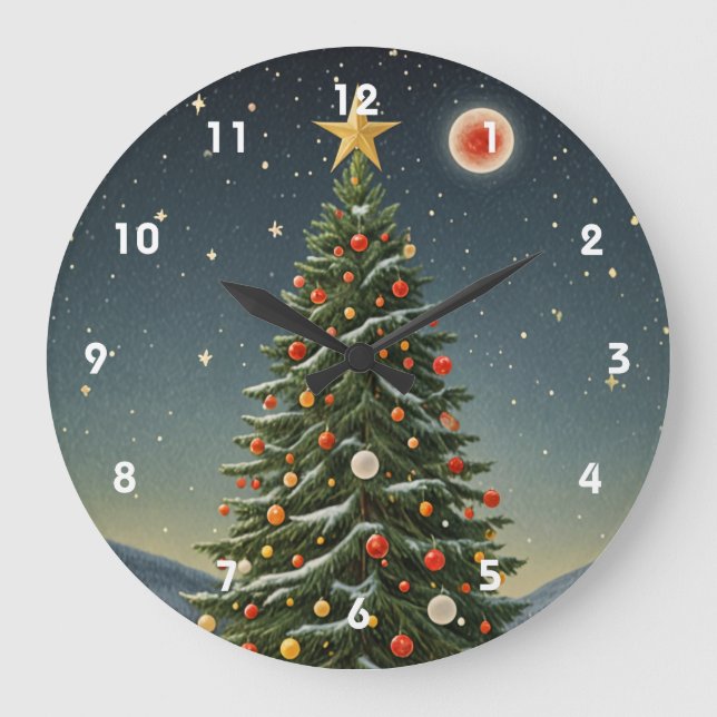 Reloj Redondo Grande Crimson Noel (Anverso)