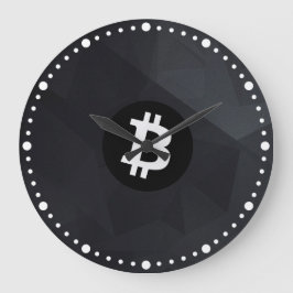 Reloj Redondo Grande Cristal Negro de Bitcoin