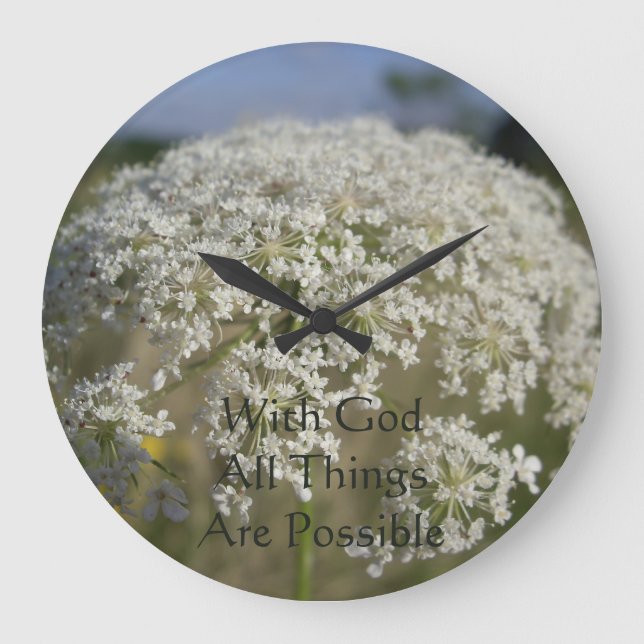 Reloj Redondo Grande Cristiano Con Dios Todas Las Cosas Son Posibles (Anverso)