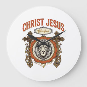 Reloj Redondo Grande Cristo Jesús Fe Vintage León