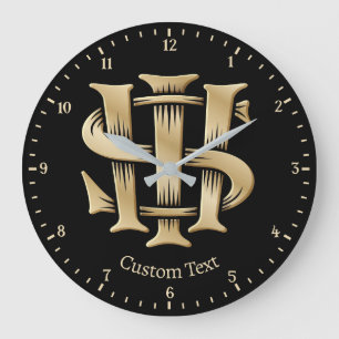 Reloj Redondo Grande Cristograma IHS