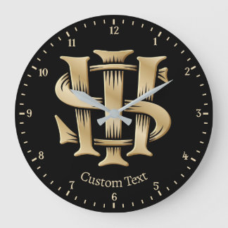 Reloj Redondo Grande Cristograma IHS