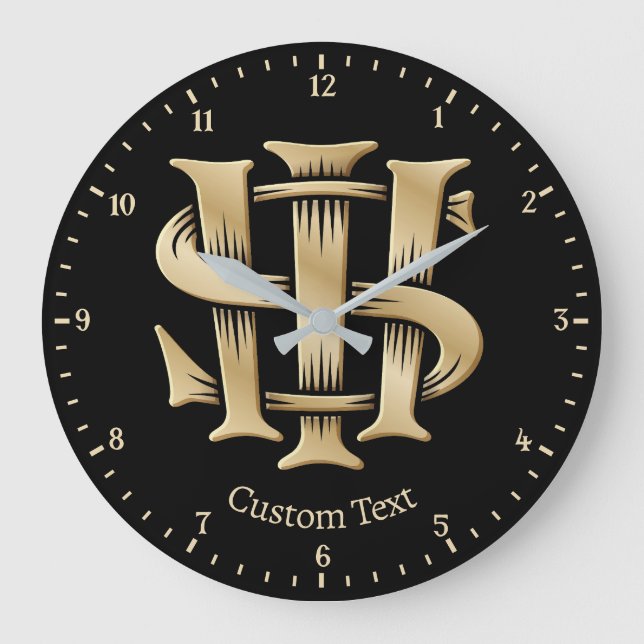 Reloj Redondo Grande Cristograma IHS (Anverso)