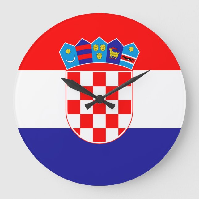 Reloj Redondo Grande Croatia Flag (Anverso)