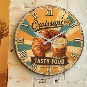 Reloj Redondo Grande Croissant Time Vintage Kitchen