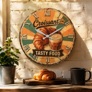 Reloj Redondo Grande Croissant Time Vintage Kitchen