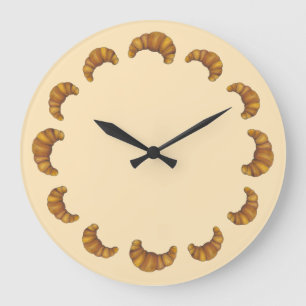 Reloj Redondo Grande Croissants calientes y mariscos pastelería frances