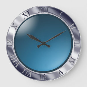 Reloj Redondo Grande Cromado y vidrio