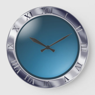 Reloj Redondo Grande Cromado y vidrio