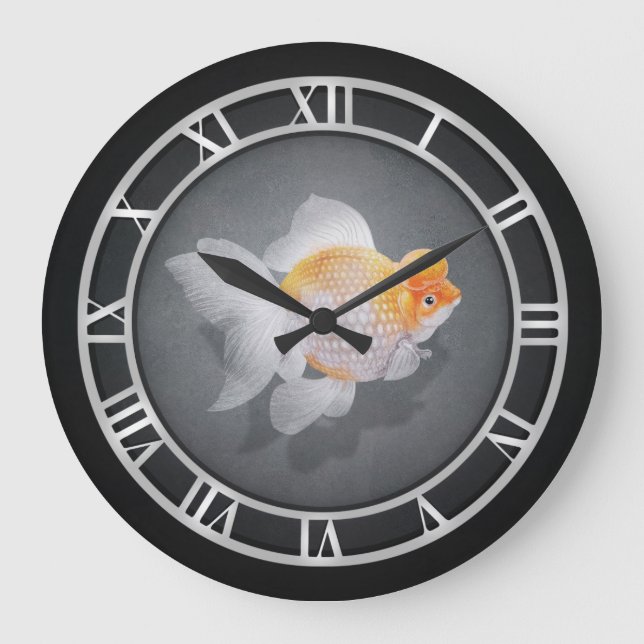 Reloj Redondo Grande Crown Pearlscale Goldfish (Anverso)