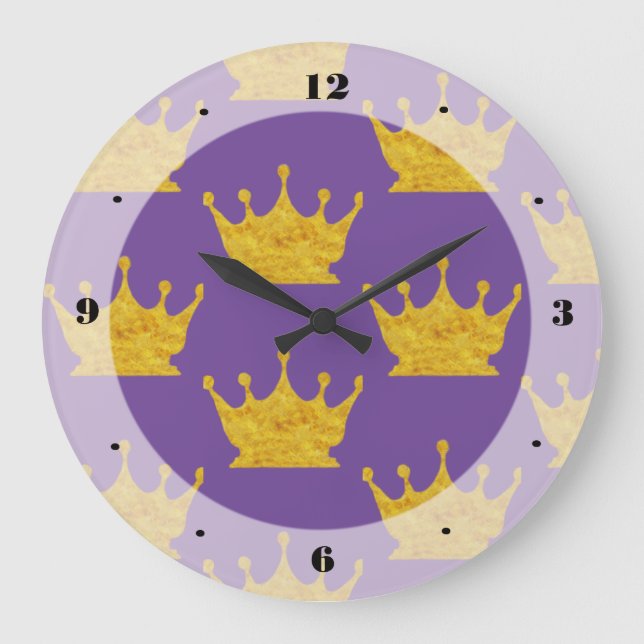 Reloj Redondo Grande Crownes dorados (Anverso)