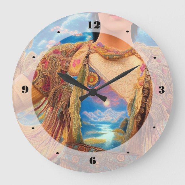 Reloj Redondo Grande Crownes dorados (Anverso)