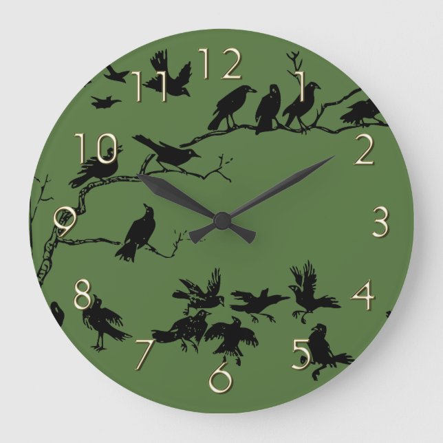 Reloj Redondo Grande Crows (Anverso)