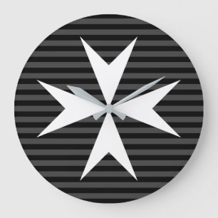 Reloj Redondo Grande Cruz blanca medieval   Orden de San Juan (Reino Un