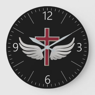 Reloj Redondo Grande Cruz cristiana
