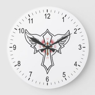 Reloj Redondo Grande Cruz cristiana