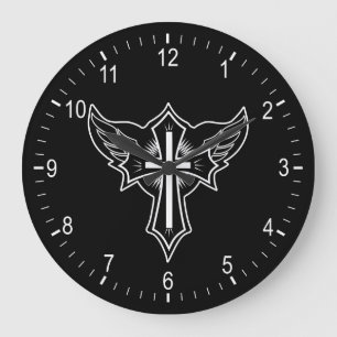 Reloj Redondo Grande Cruz cristiana