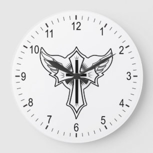 Reloj Redondo Grande Cruz cristiana