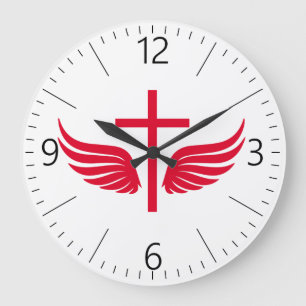 Reloj Redondo Grande Cruz cristiana