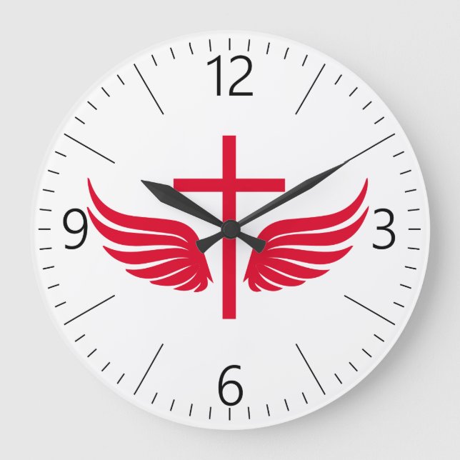 Reloj Redondo Grande Cruz cristiana (Anverso)