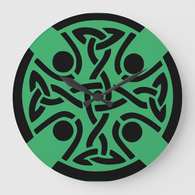 Reloj Redondo Grande Cruz cristiana celta (Anverso)