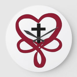 Reloj Redondo Grande Cruz cristiana infinita