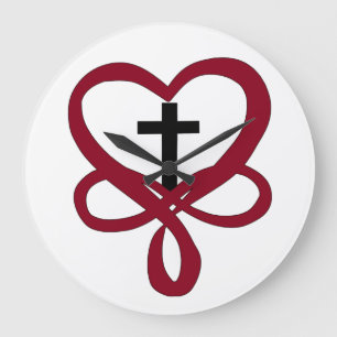 Reloj Redondo Grande Cruz cristiana infinita