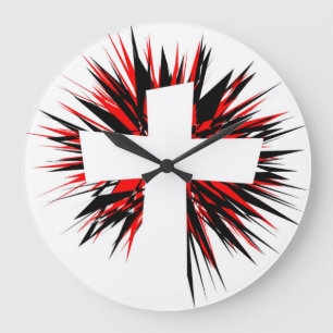 RELOJ REDONDO GRANDE CRUZ DE LA ESTRELLA BLANCA
