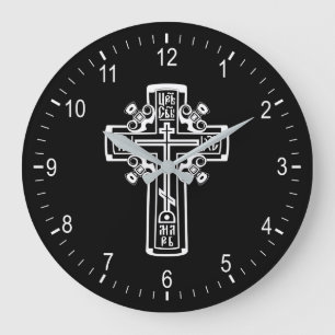 Reloj Redondo Grande Cruz ortodoxa cristiana