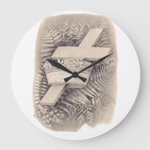 Reloj Redondo Grande Cruzar con una corona y victoria