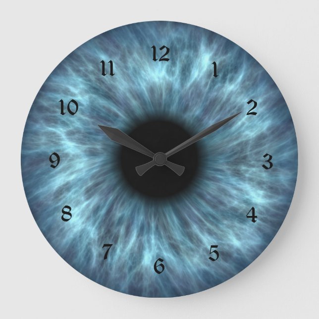 Reloj Redondo Grande Crystal Blue Eyeball (Anverso)